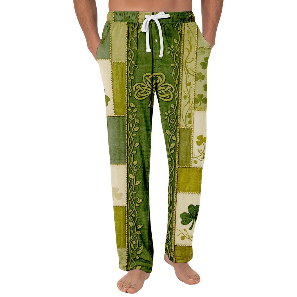 Gestreifte Pyjamahose Nachtwäsche Lässig Kordelzug Elastischer Bund Hose Bequem Gerade Yoga Lockere Hose