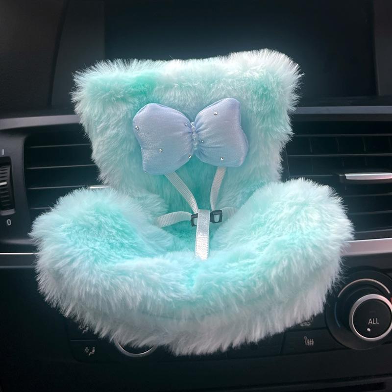 Sedile Labubu Fluff Giocattolo per auto moderazione Adatto per Labubu 2.0 Fragranza Decorazione bowknot