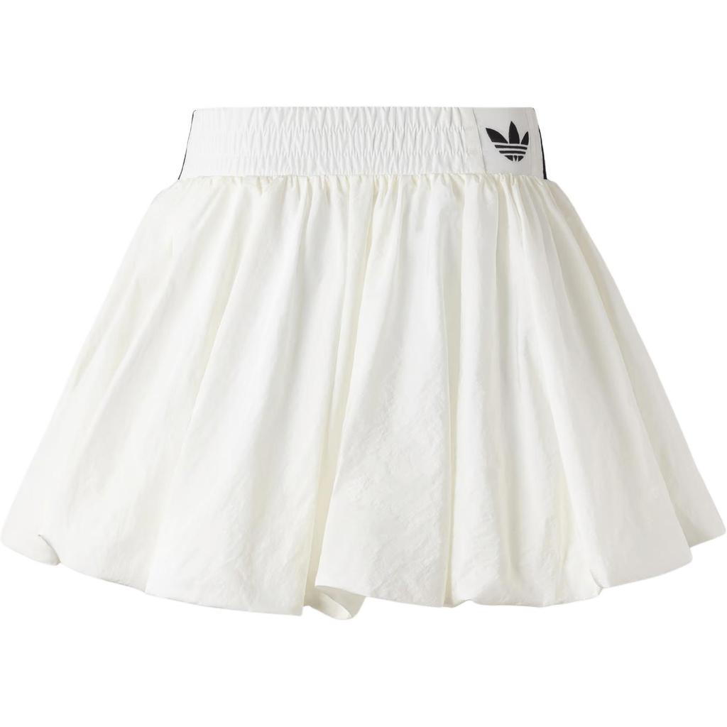 adidas Originals SS24 Bubble Skirt Series Comfortable Elastic Solid Color Casual Short Skirt Women Skirts White KA3927