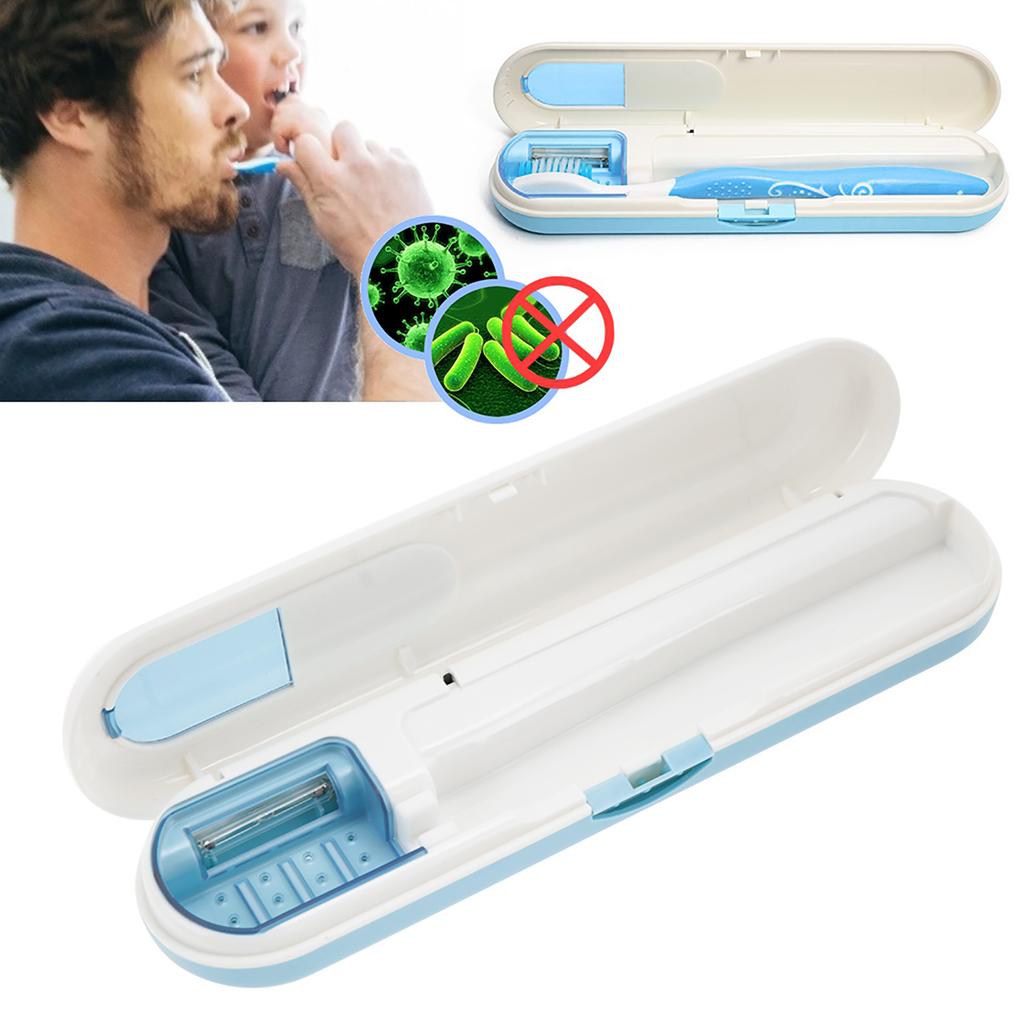 UV Toothbrush Sterilizer Box Portable Toothbrush Head Clean Disinfection Sanitizer Blue