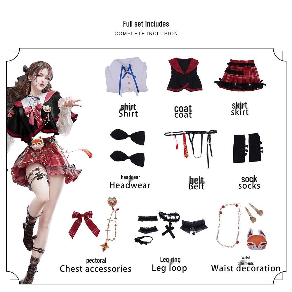 Yu Linglong Naraka: Bladepoint Akabane Školní uniforma Ženský Cosplay kostým