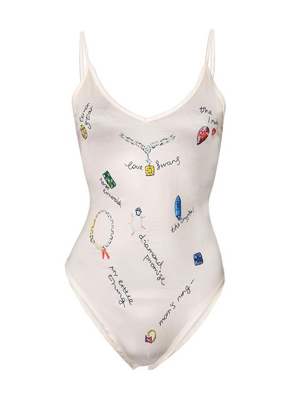 

Sibybo сексуальные подтяжки с открытой спиной, облегающее боди, модное трико с буквенным принтом, весенне-летняя пикантная одежда для девочек L абрикосовый