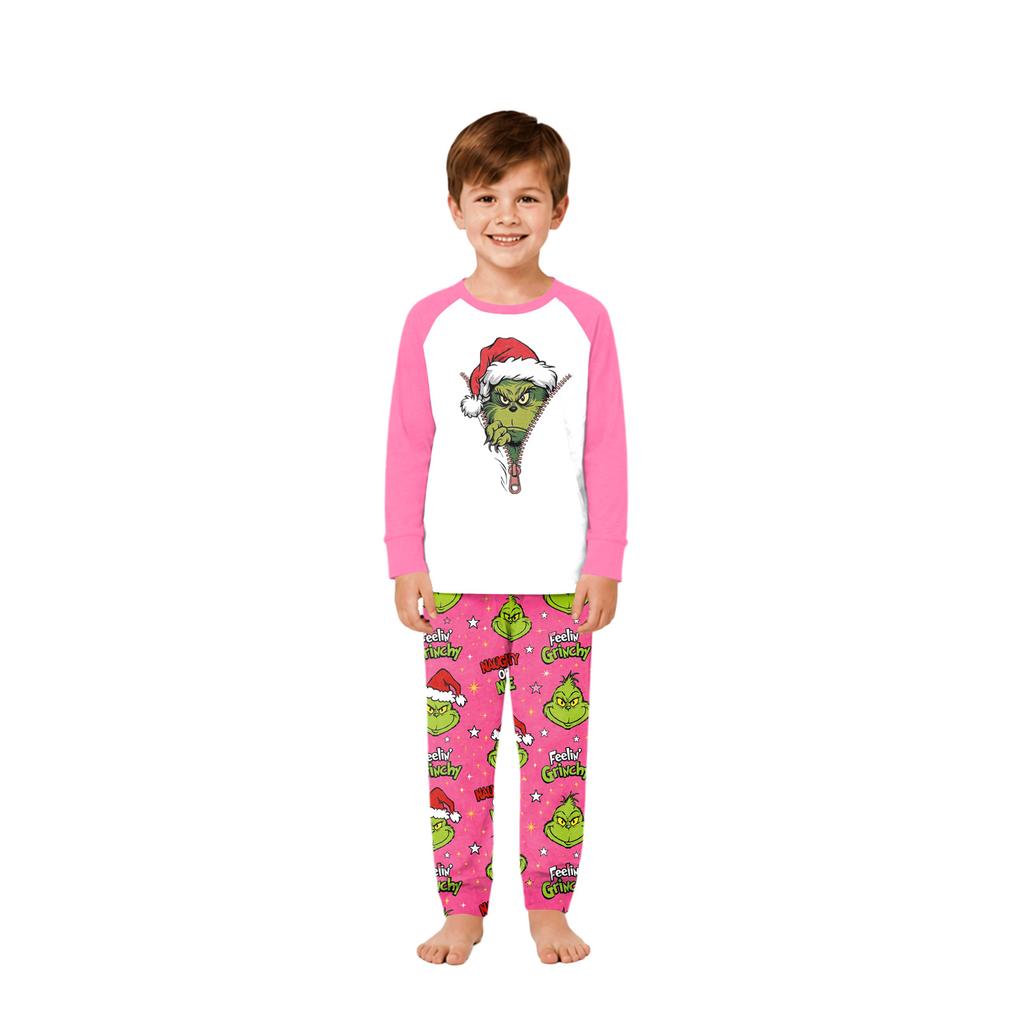 Family Matching Christmas Print Long Sleeve Loungewear Set for Parents and Kids