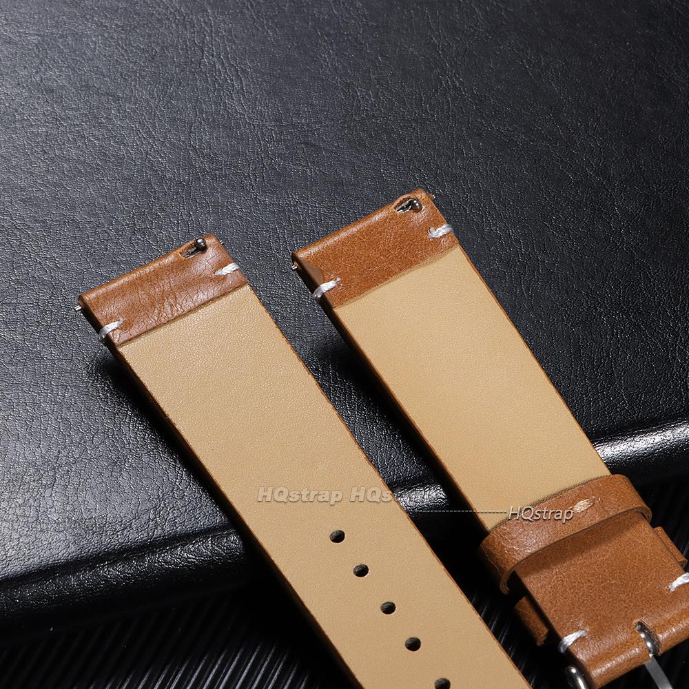 Cowhide Watch Strap Bracelet Vintage Genuine Leather 18mm 20mm 22mm 24mm Watchband Women Men Sport Quick Release Wristband