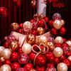 Double Layer Red Latex Balloons Set for Wedding & Engagement Room Decorations