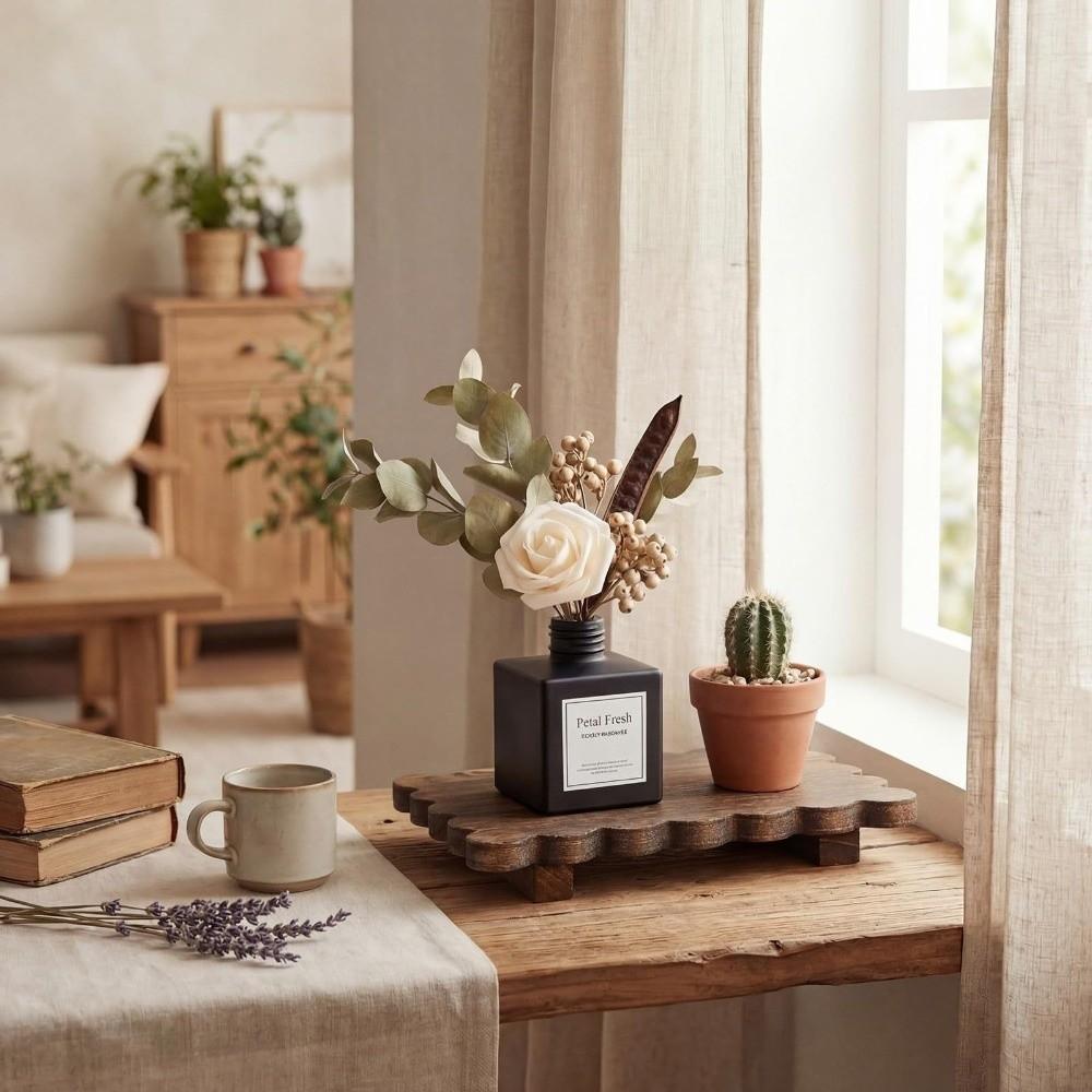 Solid Wooden Storage Tray Decorative Wooden Decorative Pedestal Wooden Plant Stand  Kitchen Display