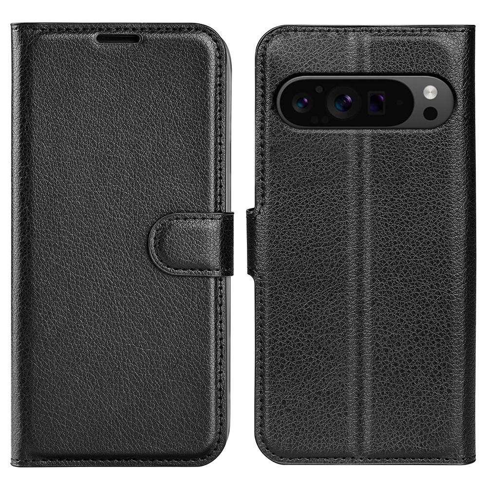 For Google Pixel 9 Pro XL Case Litchi Texture Protective Leather Folio Phone Cover