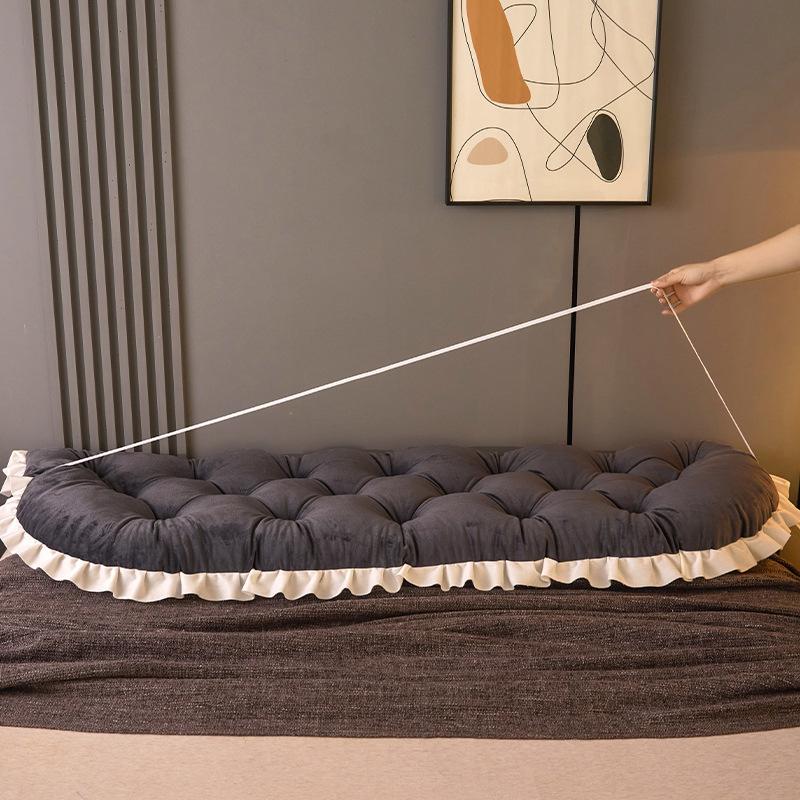 Princess Wind Bedhead Soft Bag Solid Color Minimalist Waist Cushion Bedroom Tatami Bed Backrest Cushion Elastic Strap Prevents Movement Sofa Mats