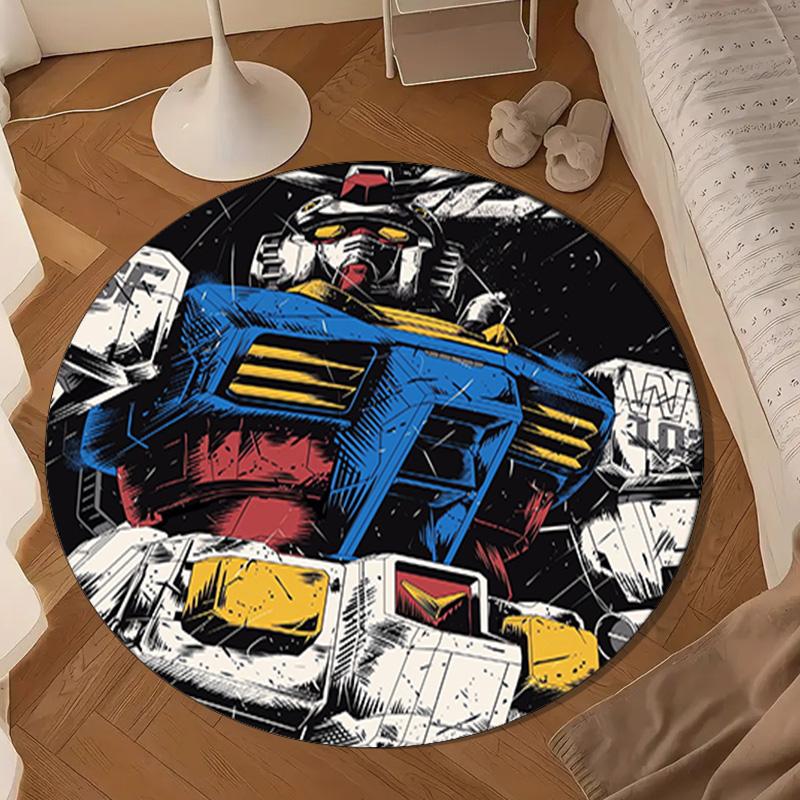 Robotic Warrior Design Round Rug for Livingroom,Bedroom, Palyroom, Chair Rug, Area rug, Circle Carpet, Large Size Fan Christmas gift