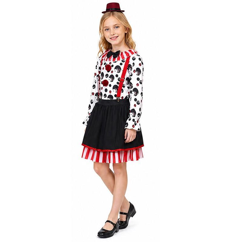 Déguisement Clown Halloween Enfants Thème Cirque Robe Cosplay Tenue Unisexe Style Rue