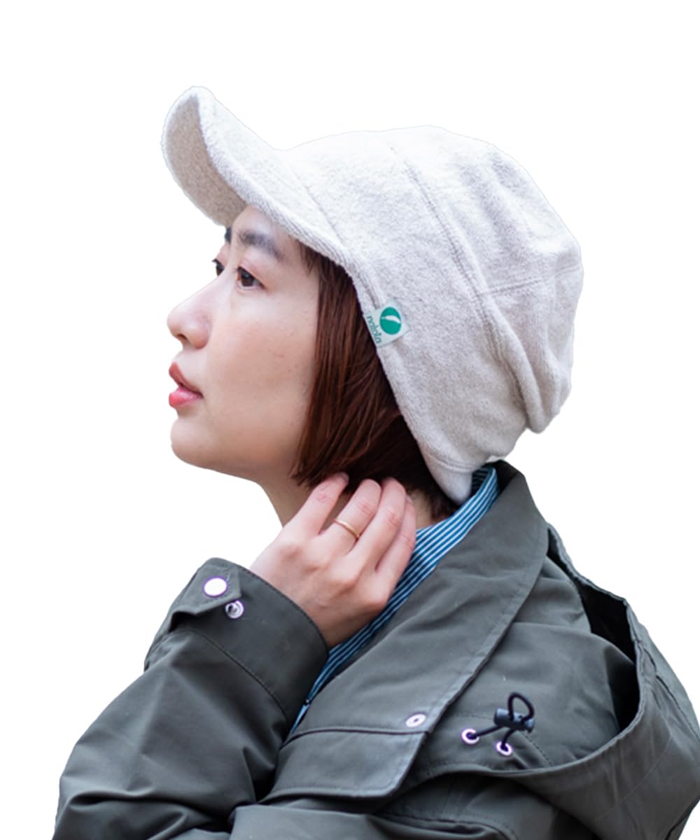 

Soft pile work cap hat for men and large solid UV cold heat L size circumference Oyster [Nakota] women, size, deep, color, protection, protection,