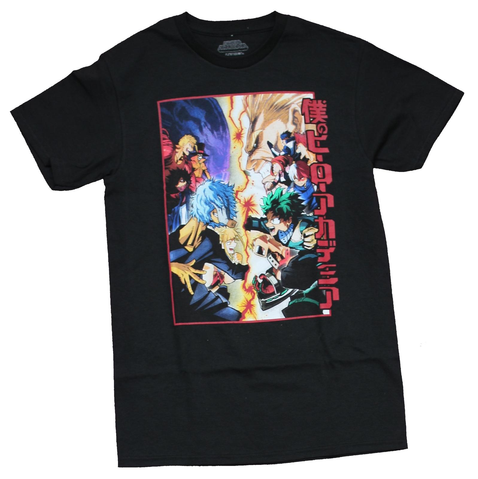My Hero Academia Mens T-Shirt - Giant Faceoff !a Vs League OF Villains XXL