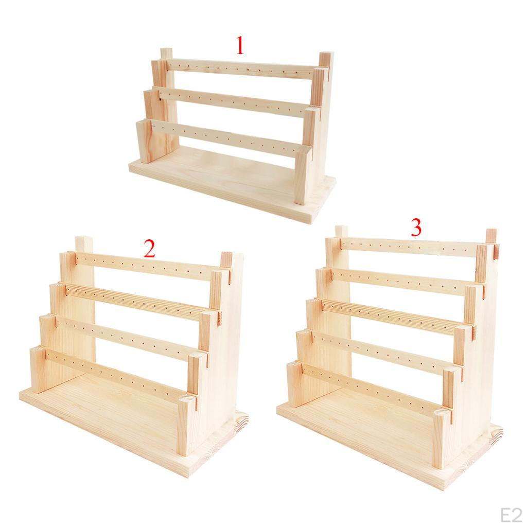 Wood Jewelry Rack Storage Display Wooden Dangle Earring Stand Holder Jewellery