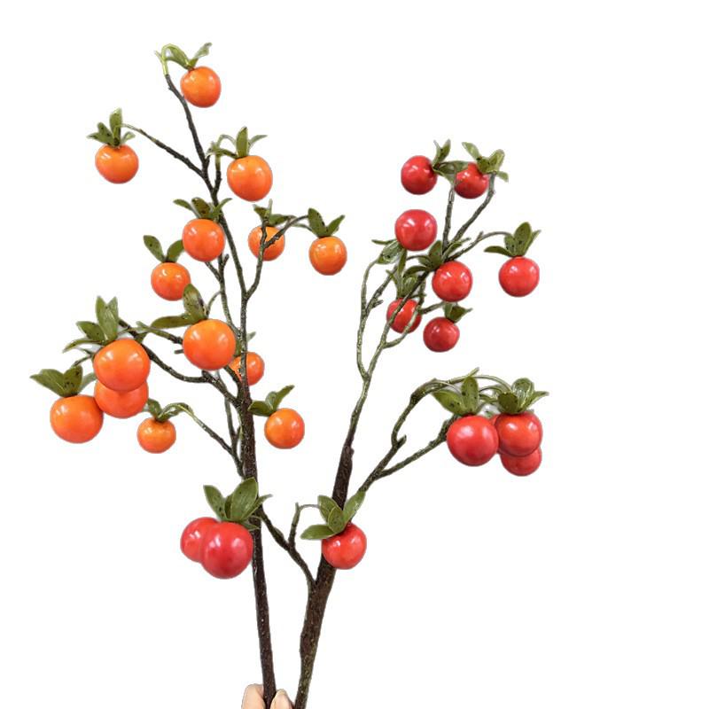 Konstgren med mini persimonblommor för heminredning