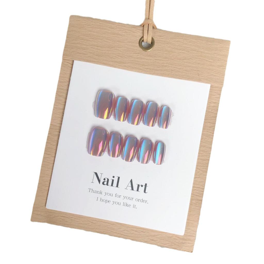 Dreamy Lavender Cat Eye Press-On Nail Set - 30 Pieces