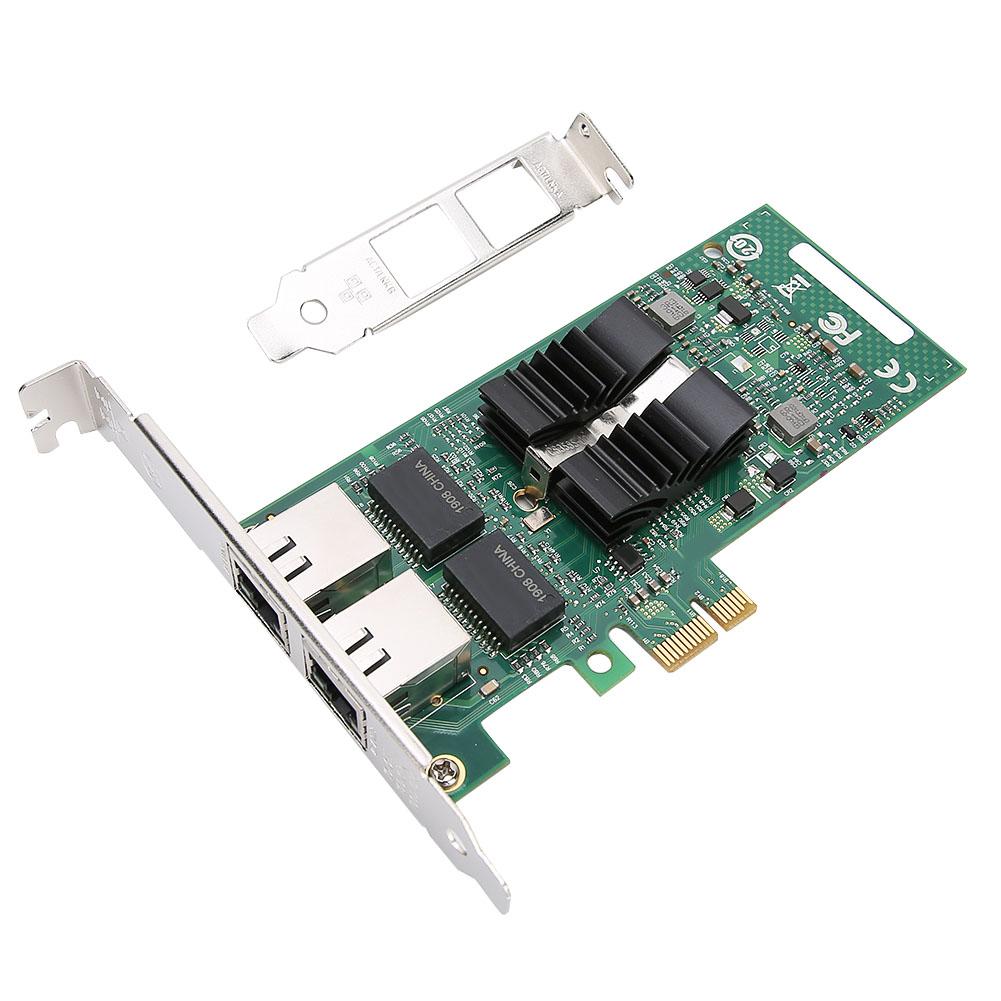 For INTEL 82576 T2 Gigabit PCI e Dual Port Network Adapter Card Desktop 1000Mbps Server NIC LED
