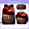 Stranger Things 3 Backpack Pencil Case Set For Daily Use With Nylon Material