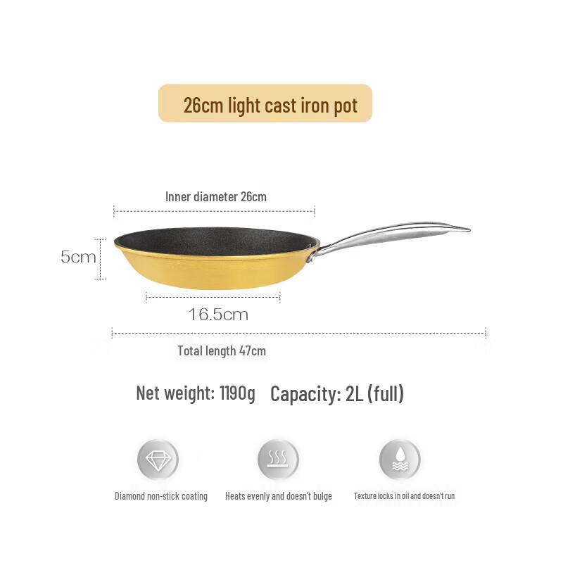 Shuke Lightweight Cast Iron Non-stick Frying Pan