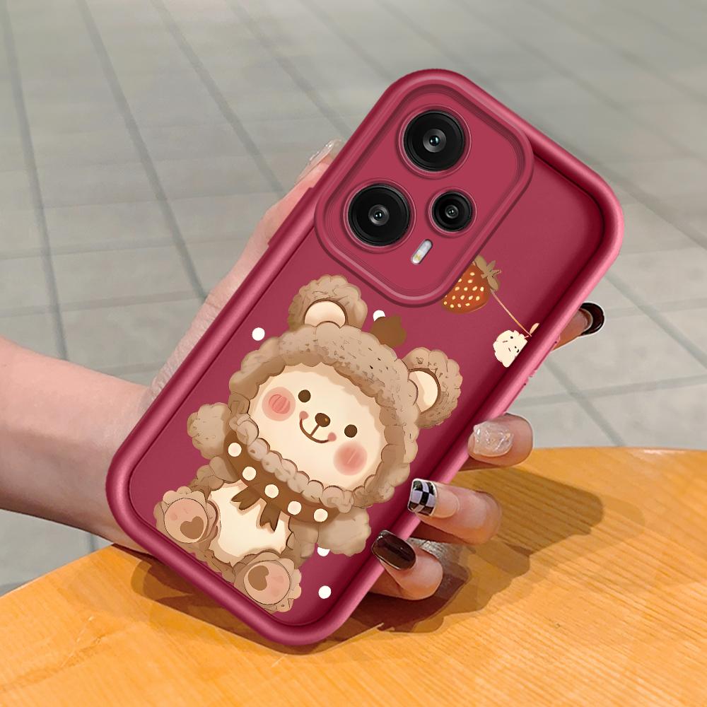 

Мягкий силиконовый квадратный чехол с рисунком лестницы для телефона, полное покрытие, противоударный защитный резиновый чехол для камеры для Xiaomi Redmi Xiaomi Poco C65 темно-красного