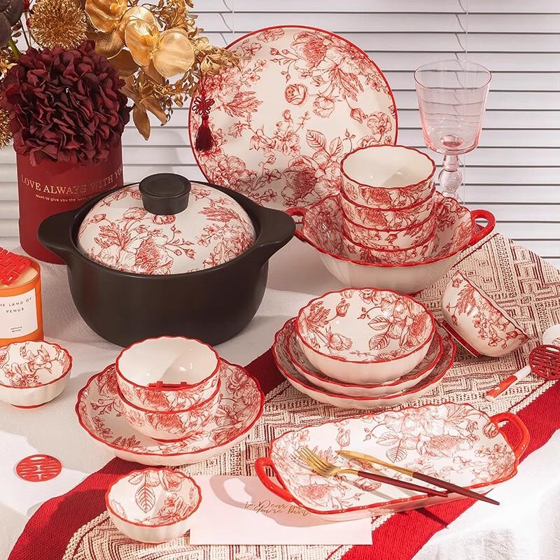 Wuhe Retro Garden Underglaze Ceramic Fish Plate