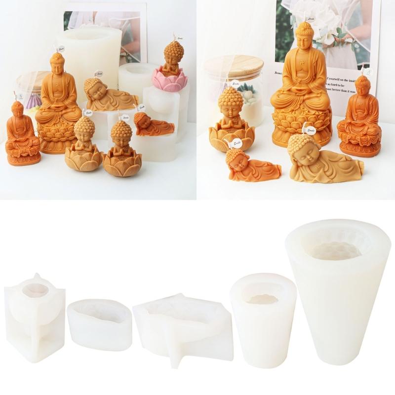Ljusform 3D Bodhisattva Figur Gips Cement Hartsform DIY Festival Ljus Vax Hantverk Tillverkning Buddhism Dekoration