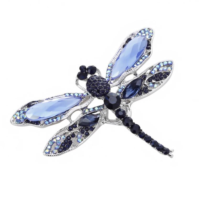Women Vintage Corsage Brooch Pins Retro Big Dragonfly Animal Brooch Scarf Buckle