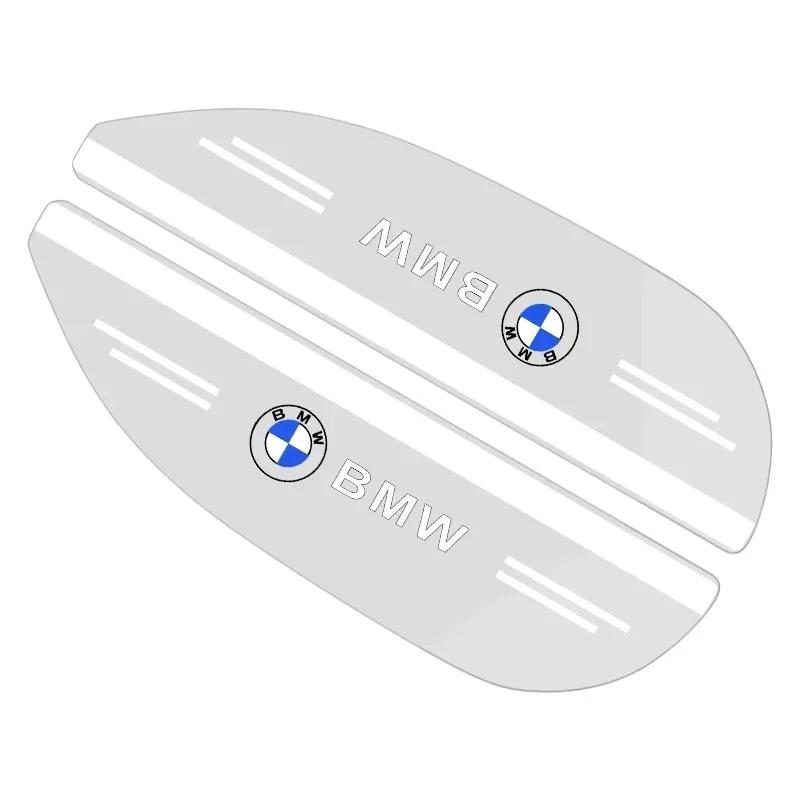 2025 Hot 2Pc PVC Car Rearview Rain Eyebrow Transparent Stickers For BMW M Performance 1 3 5 7 Series M3 M4 M5 M6 X1 X3 X5 X6 X7