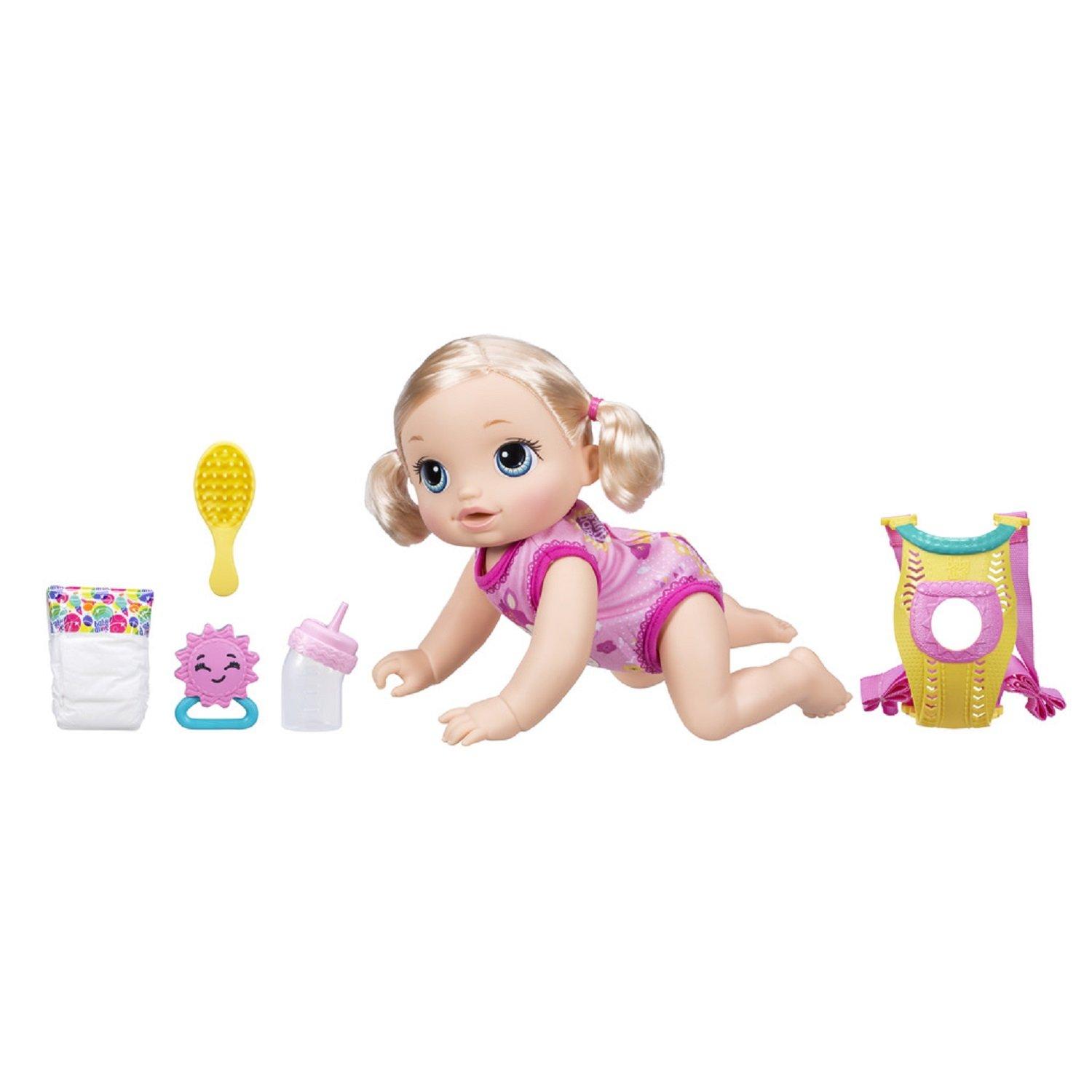 

Hasbro Baby Alive Go C2688 Authentic Hasbro Baby Alive Crawl Baby Educational Toy Pretend Bye-Bye (Blonde) [Children s Play] розовый