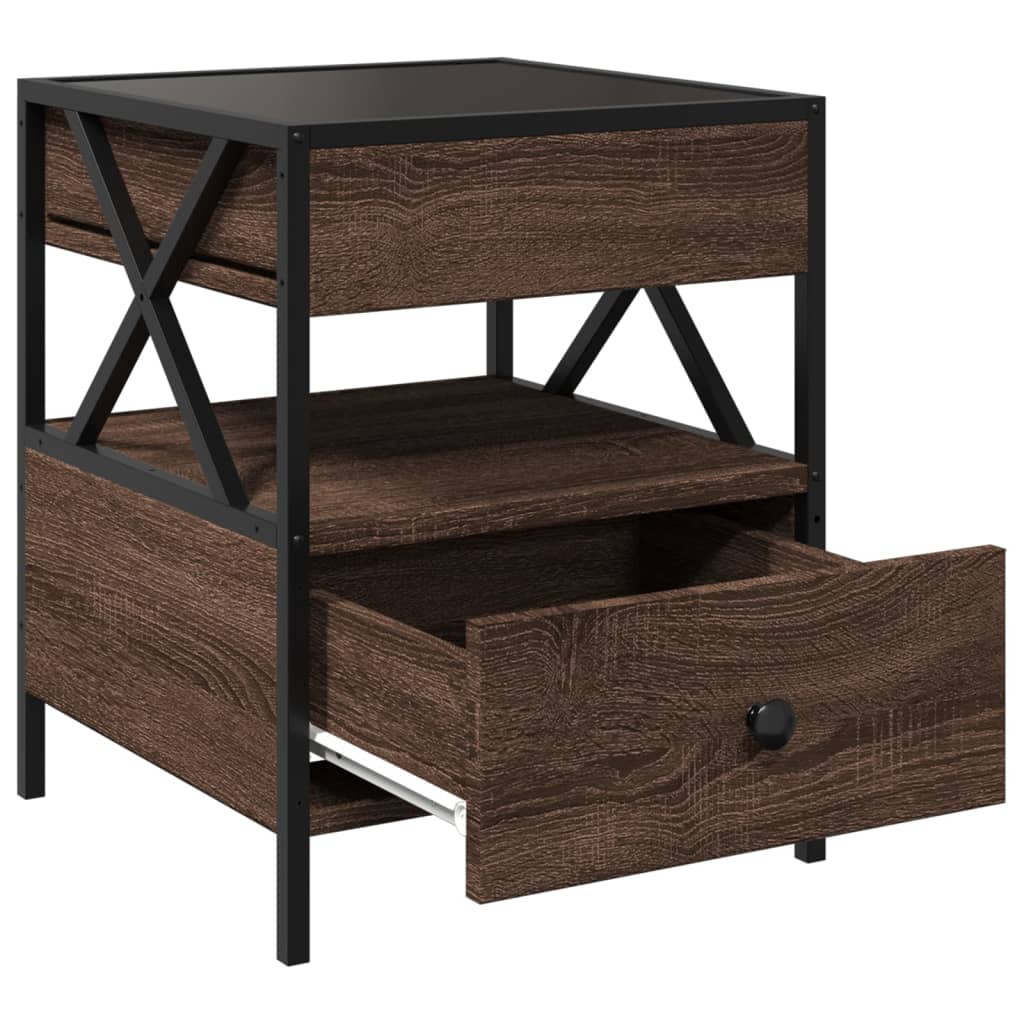 Infinity LED Coffee Table Brown Oak Effect 40x40x51 cm
