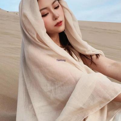 Wüstensonnen-Schutzschal: Leichter Baumwoll-Leinen-Seidenschal für die Reise