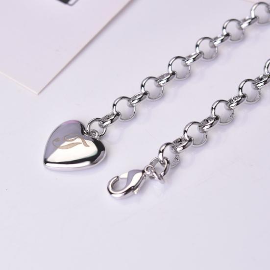 Adjustable Polished Smooth Edge Electroplating Ornamental Decoration Delicate Heart 26 Letters Alphabet Initial