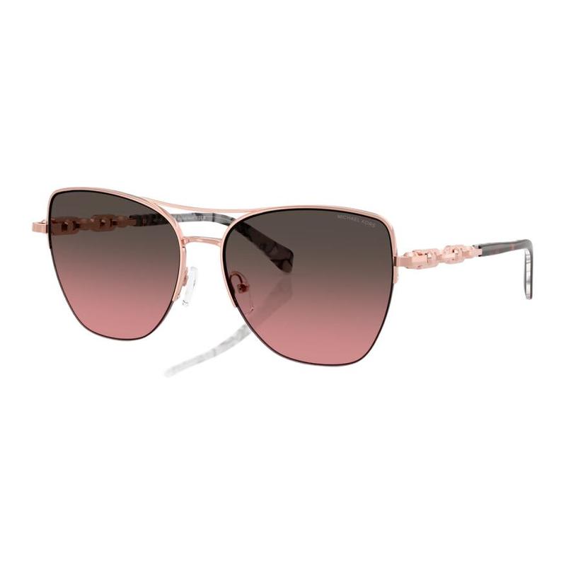 Michael Kors Personalized Design Metal Square Sunglasses Women's Bright Gold Rose Color
