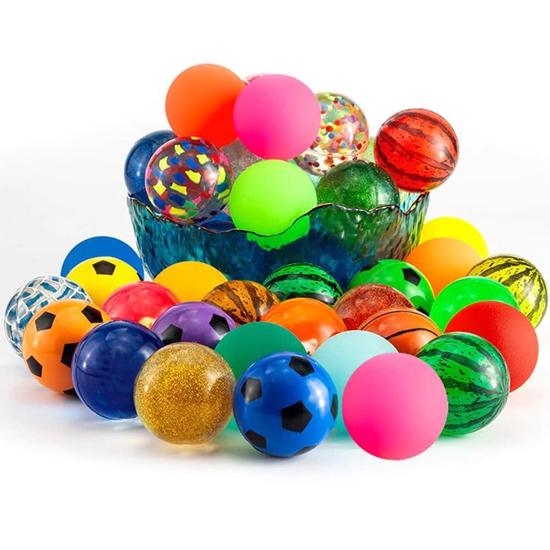 25/32mm Gummielastisk Ball Blandet Stil 10 STK Hoppeballer Barn Hoppeballer Leker Flyteball Barn Innendørs Utendørs Spill TMZ