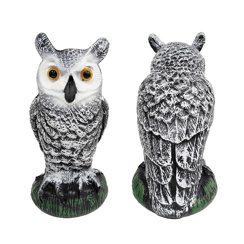 Cross-Border Owl: Outdoor Bird-Scaring, Rodent-Repelling Resin Ornament with Head Movement