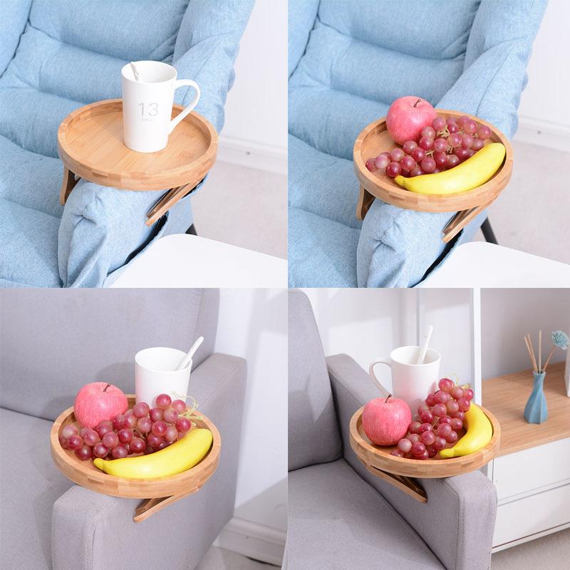 Sofa Tray Table Portable Folding Sofa Arm Clip Bed Sofa Snacks Drinks Breakfast Tray