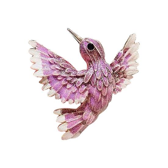 Hummingbird Brooch Flying Bird Lapel Pin Artistic Bird Brooch Accessory for Women Shirts Coats Sweaters Hummingbird Lovers