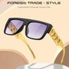 Four-piece Hip-hop Punk Alloy Dollar Chain Necklace Glasses Ring Bracelet Set