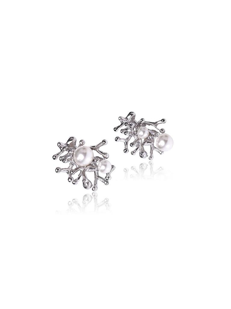 Xiann Coral Pearl Earrings