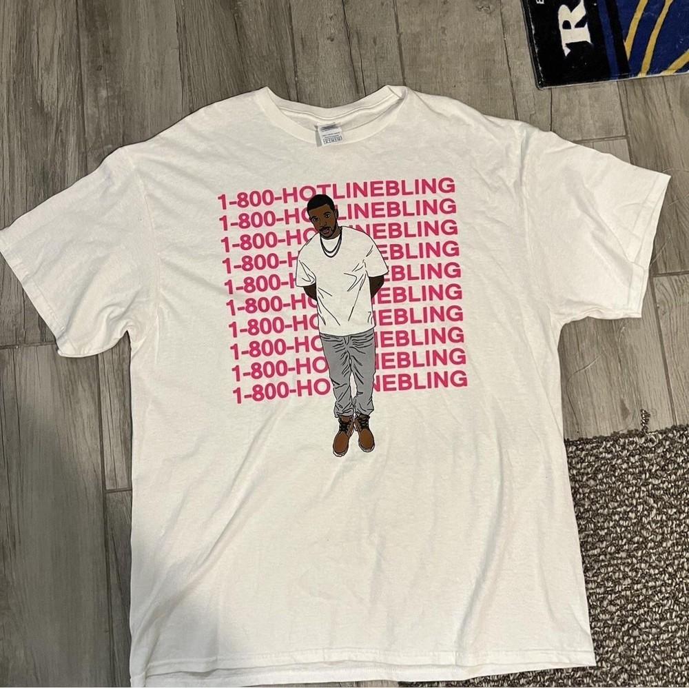 

Drake Mens Hot Line Bling White Shirt Unisex Concert S5XL TR676 Unisex T-Shirt XXL