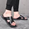 2025 new slippers men's summer wear trend leather sandals non-slip beach slippers 2085-Y