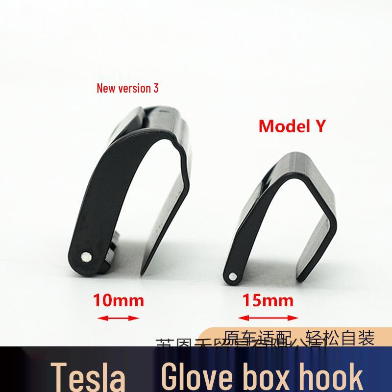 Compatible Hook and Storage Clip for Tesla Model Y Glove Box and Front Passenger Side.