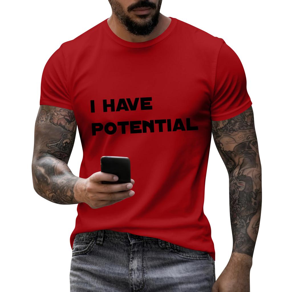 Men's Casual Letter Print Short-Sleeve T-Shirt