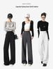 Women's High-Waisted Gray Wide-Leg Trousers - Spring/Autumn 2025 Collection