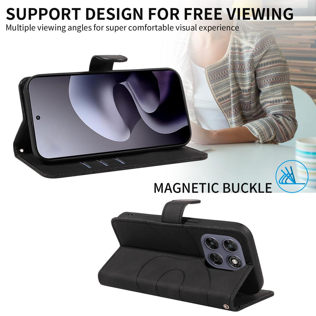 Applicable MOTO G06 4G Curved Crease Phone Leather Case G04Flip cover with card slot G35Leather protective case