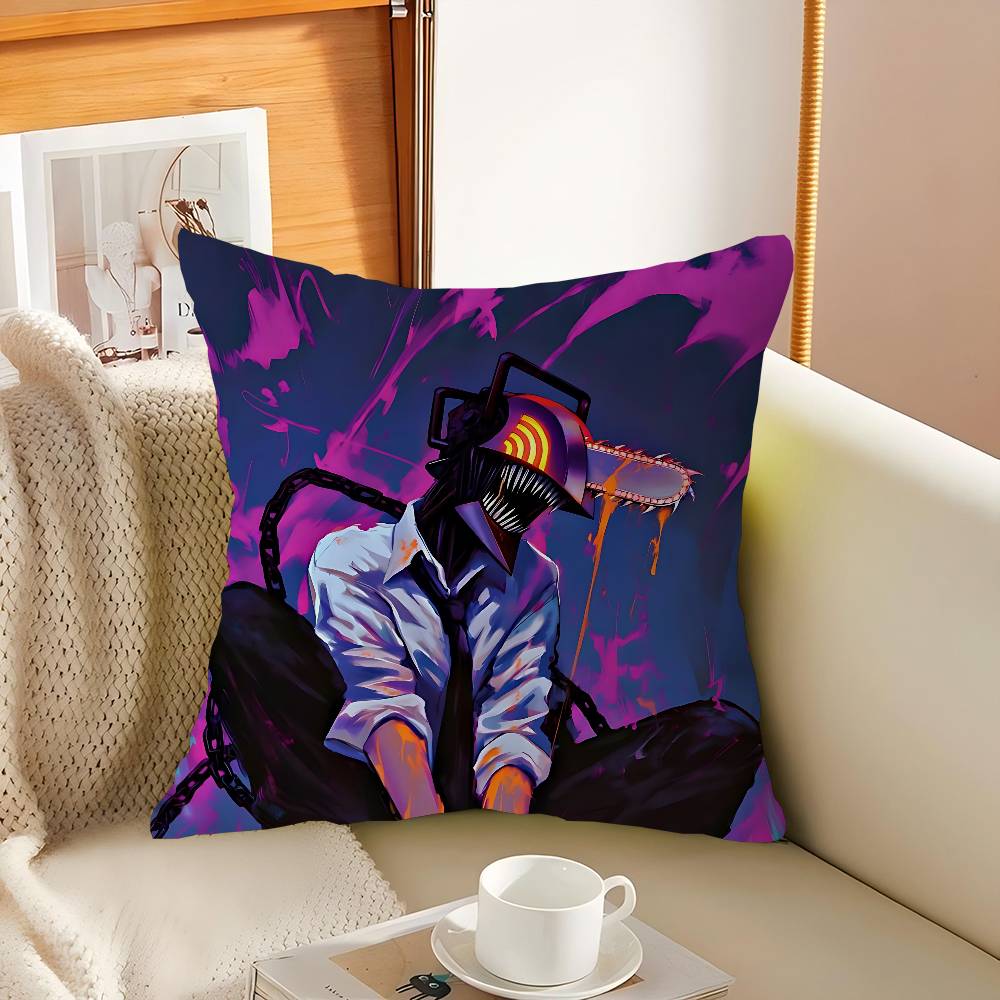 C-Chainsaw Man Dekorativ Rum Estetik Kuddfodral Heminredning Sovrum Soffa Säng Soffa Kuddfodral 45x45
