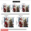 2pcs 2D Flat Printing Merry Christmas Curtain Santa Bird Christmas Tree Snow Fabric Without Electricity Festive Wall Decor for