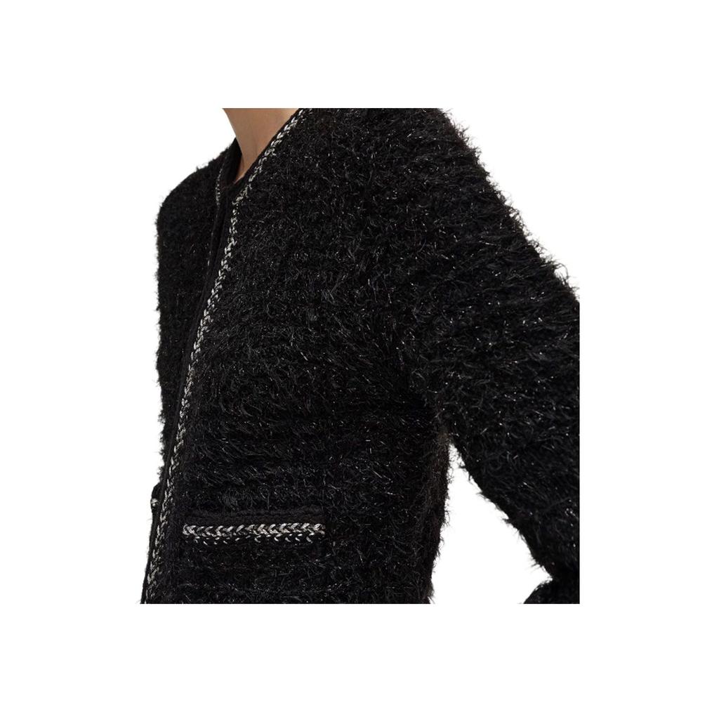 Karl Lagerfeld French Elegant Daily Commuting Dating Outfit Light Luxury Solid Color Low Round Neck Long Sleeve Coat Sweater Women Outerwear 241L2042