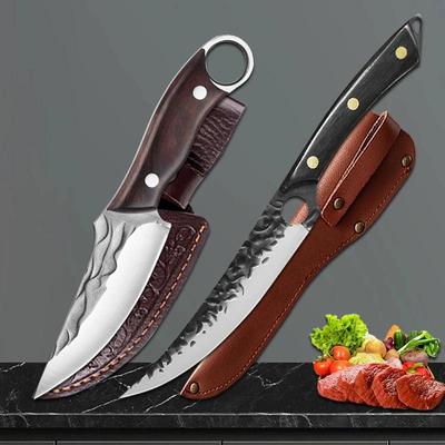 2 Stück Edelstahl Küchenausbeinmesser Metzger Fleischerbeil Fisch Sushi Cutter für draußen Grillmesser