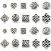 KitBeads 100Pcs 10 Styles Tibetan Chinese Knot Round Beads Metal Celtic Knot Square Rectangle Spacer Beads for Jewelry Making Bracelets Earrings