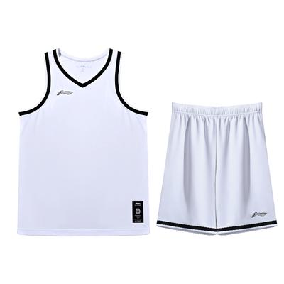 Li Ning Série Basketball Sports Séchage Rapide Débardeur Imprimé Personnalisé Ensemble d'Entraînement Short Vêtements de Sport Blanc YATT175-1
